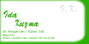 ida kuzma business card